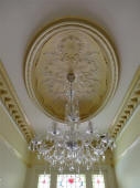 Ornate Ceiling Fixture, Plaster Ceiling Rose, Plaster Ceiling Dome Perth, Yellow Paint, Gold Paint, Painter Mt Lawley WA