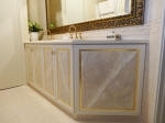 Faux Marble Painted Panels with Aged Gold Border to Bathroom