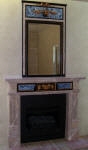 Mirror & Fireplace in Marbles & Gold Leaf