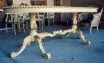 Dining Table Painted Gold & Gold Leaf, 
Antique Colourwash