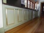 Dragged cupboards with Aged Gold Leaf