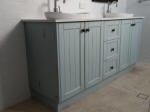Pale blue toned Distressed Vanity Cabinet