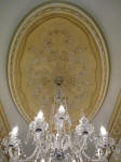 Ornate Ceiling Panel, Plaster Panel Perth, Moulded Ceiling Rose, Painted Ceiling, Painted Ceiling Panel, Crystal Chandelier