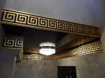 Gold leaf, Black Gloss Paint, Glossy Ceiling, Egyptian Plaster Cornice, Gold Egyptian Painting, Moulded Cornice, Plaster Cornice