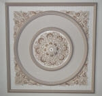 Plaster Ceiling Feature, Ornate Ceiling Rose, Painted Ceiling Rose, Liquid Gold, Neutral Painting, Premium Painting Crawley