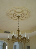 French Wash Paint Finish, Decorative Ceiling Rose, Plaster Ceiling Rose, Gold Leaf, Liquid Gold, Creative Colours Painting