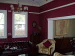 Plaster Cornice, Claret Painted Walls, Painted Lounge Room, Heritage House Painting, Federation Home Painting Subiaco
